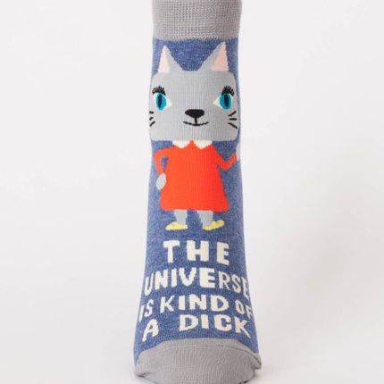 The Universe Is Kind of a Dick Ankle Socks- single sock front view