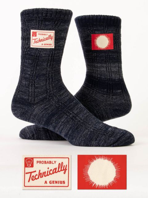 Probably Technically A Genius Tag Socks S/M