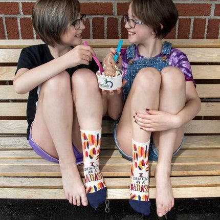 I Identify As A Badass Ankle Socks- worn by models