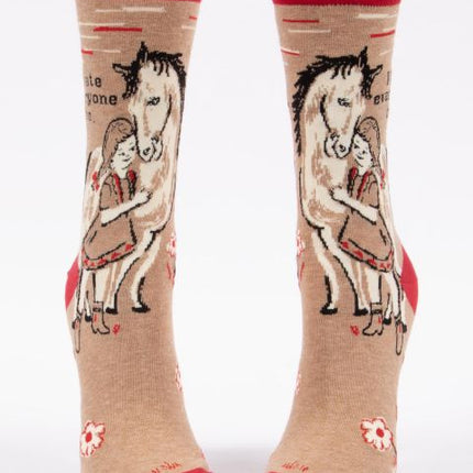 I Hate Everyone Too Crew Socks- front view