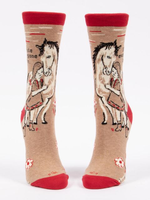 I Hate Everyone Too Crew Socks- front view