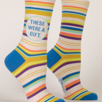These Were A Gift Crew Socks- side view