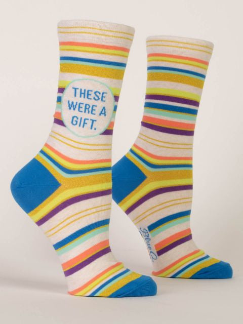 These Were A Gift Crew Socks- side view