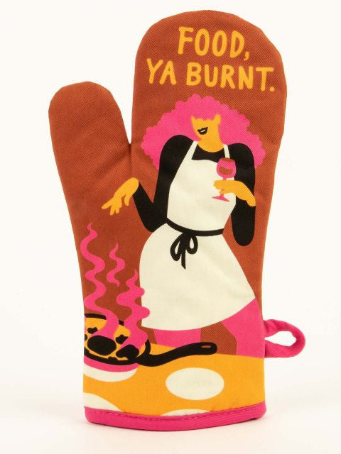 Food, Ya Burnt Oven Mitt- front view