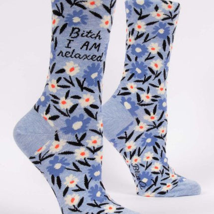 Bitch I AM Relaxed Crew Socks- side view