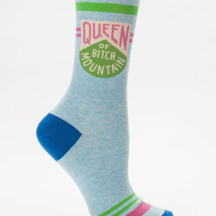Queen of Bitch Mountain Crew Socks- single sock right side view