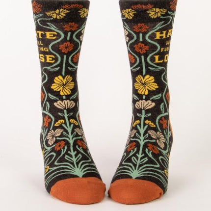Hate Will Fucking Lose Men's Socks- front view