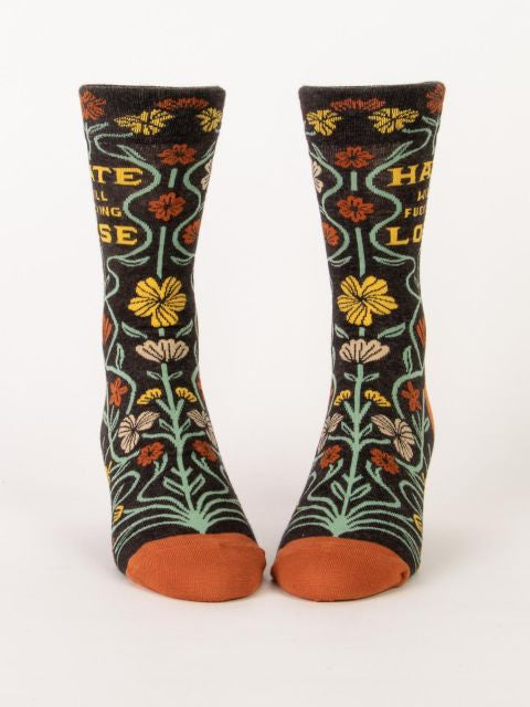 Hate Will Fucking Lose Men's Socks- front view