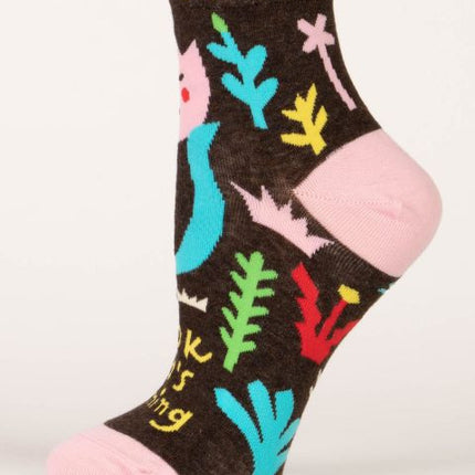Look Who's Blooming Ankle Socks- single sock left side view