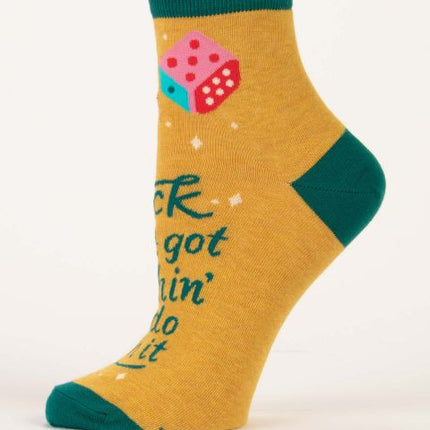Luck Ain't Got Nothin' To Do With It Ankle Socks- single sock left side view