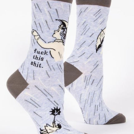 Fuck This Shit Crew Socks- side view