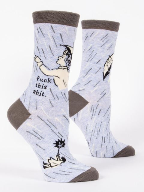 Fuck This Shit Crew Socks- side view