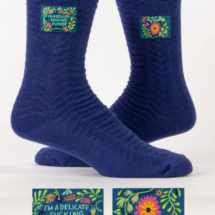 I'm A Delicate Fucking Flower Tag Socks L/XL