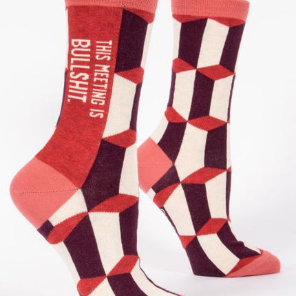 This Meeting is Bullshit Crew Socks- side view