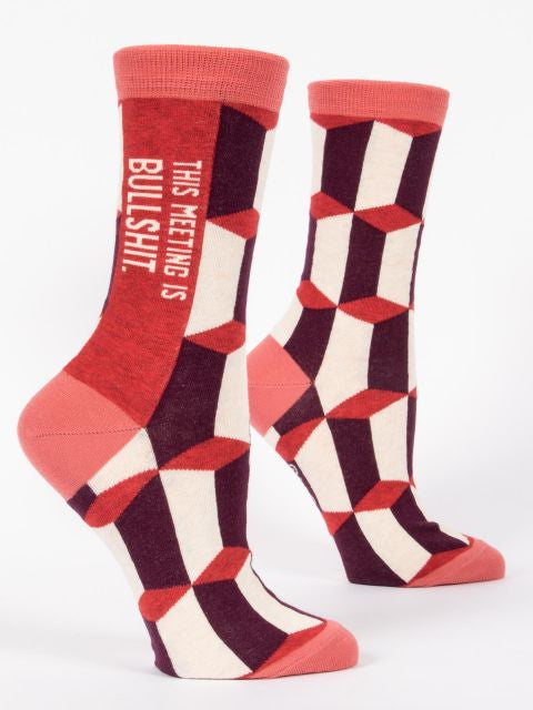 This Meeting is Bullshit Crew Socks- side view