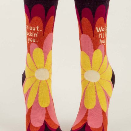 I'll Fuckin' Hug You Crew Socks- front view