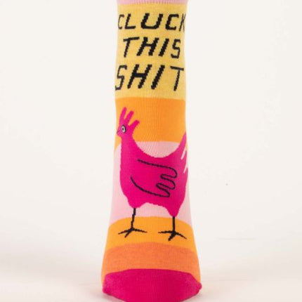Cluck This Shit Ankle Socks- single sock front view