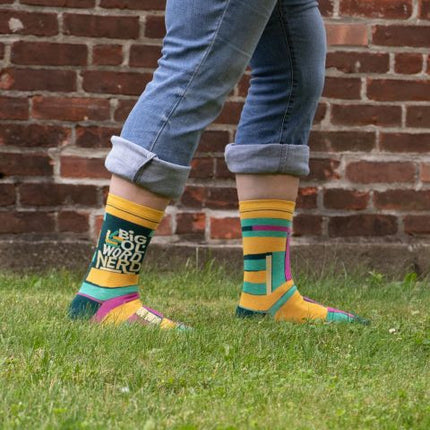 Big Ol' Word Nerd Crew Socks- worn by model