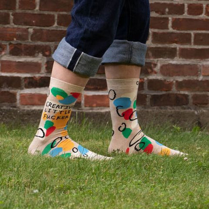 Creative Little Fucker Men's Socks- worn by model
