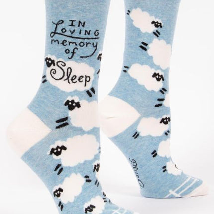 In Loving Memory Of Sleep Crew Socks- side view