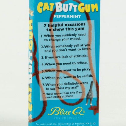 Cat Butts Gum- back of package