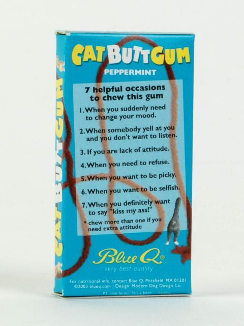 Cat Butts Gum- back of package