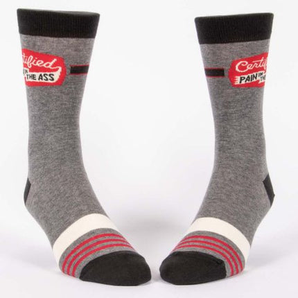 Certified Pain In The Ass Men's Socks- front view