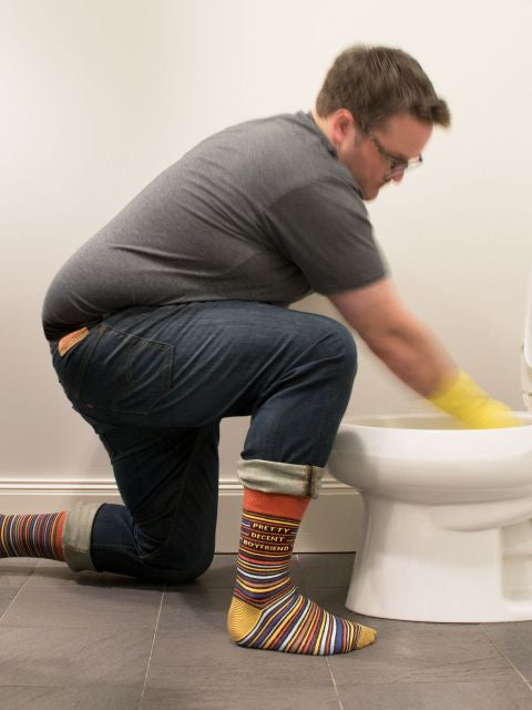 Pretty Decent Boyfriend Men's Socks- worn by model