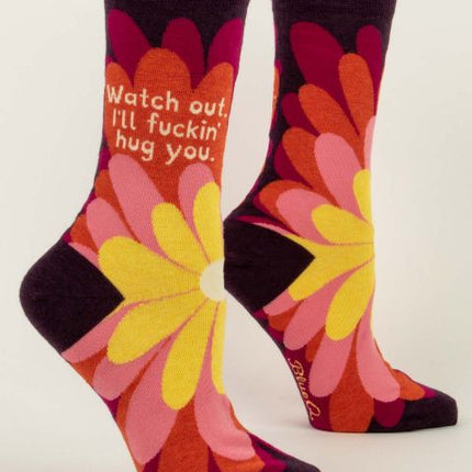 I'll Fuckin' Hug You Crew Socks- side view