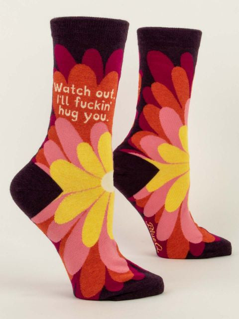 I'll Fuckin' Hug You Crew Socks- side view