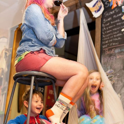 Ringmaster Of The Shitshow Crew Socks- worn by model