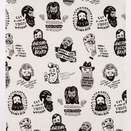 Awesome Fucking Beard Dish Towel- unfolded