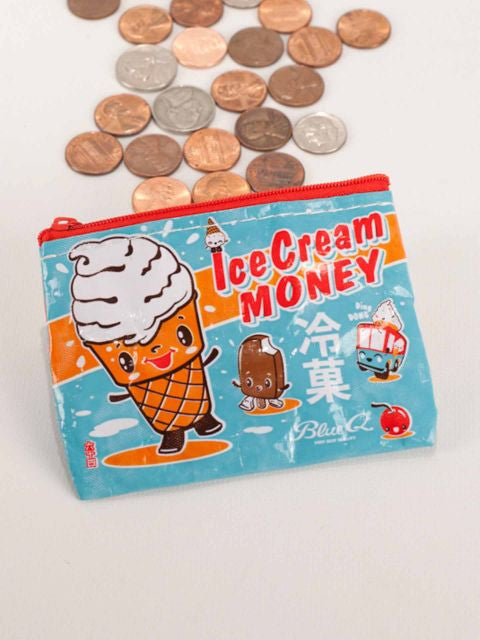 Ice Cream Money Coin Purse- with coins