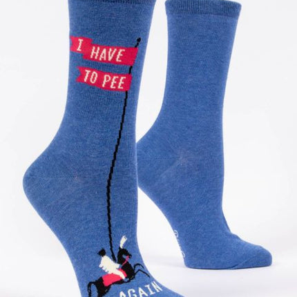 I Have to Pee Again Crew Socks- side view