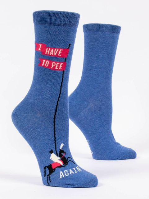 I Have to Pee Again Crew Socks- side view