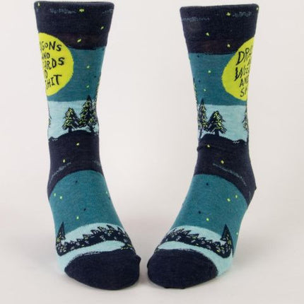 Dragons And Wizards And Shit Men's Socks- front view