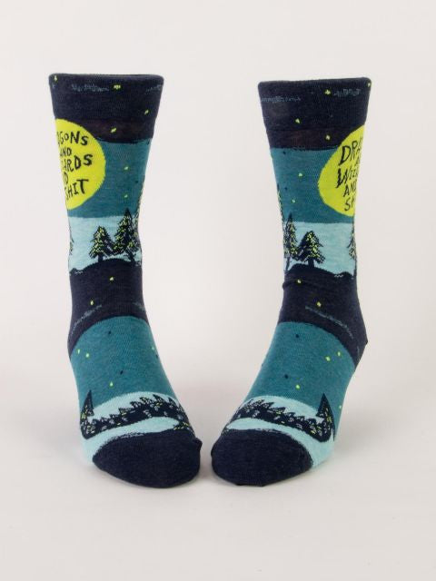 Dragons And Wizards And Shit Men's Socks- front view