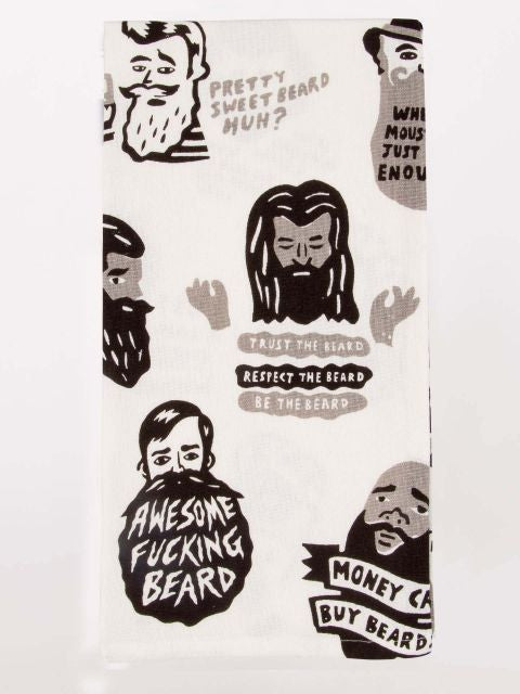 Awesome Fucking Beard Dish Towel- folded