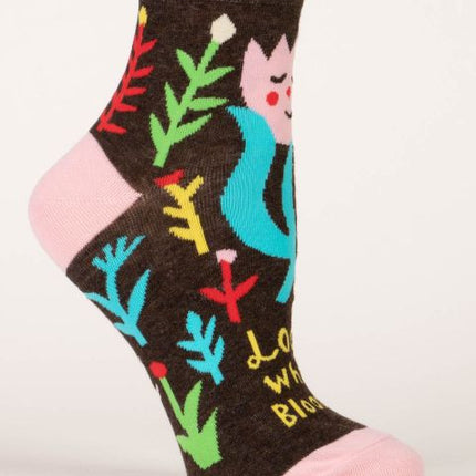 Look Who's Blooming Ankle Socks- single sock right side view