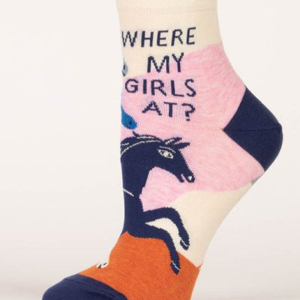 Where My Girls At Ankle Socks- single sock left side view