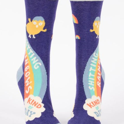 Shitting Rainbows Crew Socks- front view