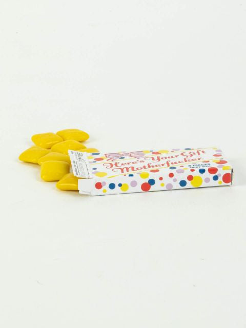 Here's Your Gift Motherfucker Gum- open package