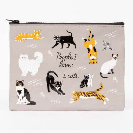 People I Love: Cats Zipper Pouch- front view