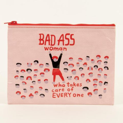 Bad Ass Woman Zipper Pouch- front view