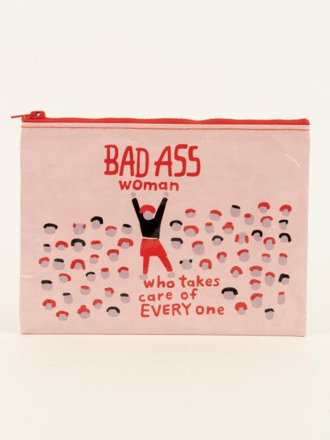 Bad Ass Woman Zipper Pouch- front view