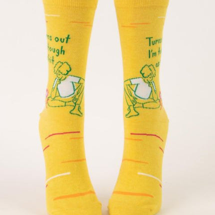 Turns Out I'm Tough As Shit Crew Socks- front view