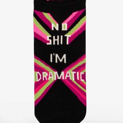 No Shit I'm Dramatic Sneaker Socks S/M- front view