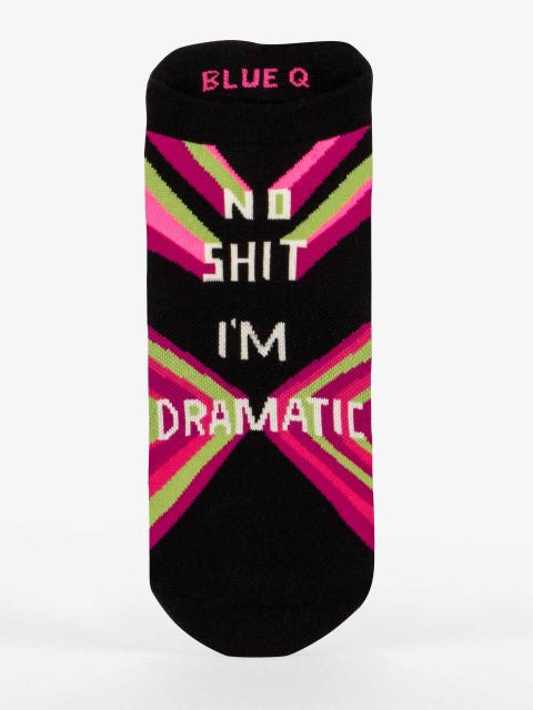No Shit I'm Dramatic Sneaker Socks S/M- front view