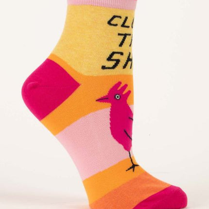 Cluck This Shit Ankle Socks- single sock right side view