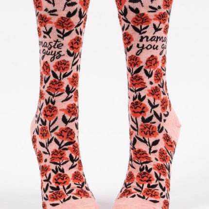 Namaste You Guys Crew Socks- front view